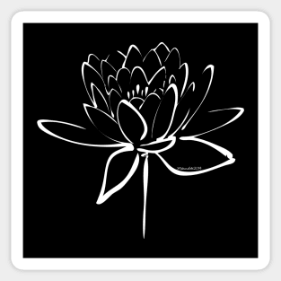 White Lotus Calligraphy Sticker